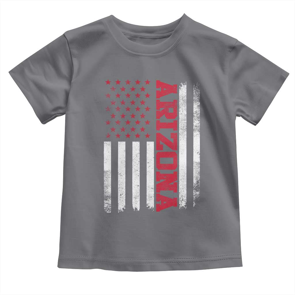Arizona Pride Toddler T Shirt Vintage American Flag Distressed Varsity Aesthetic Letters AZ State