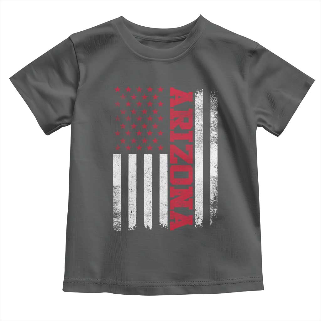 Arizona Pride Toddler T Shirt Vintage American Flag Distressed Varsity Aesthetic Letters AZ State