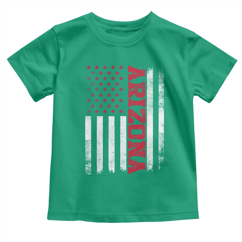 Arizona Pride Toddler T Shirt Vintage American Flag Distressed Varsity Aesthetic Letters AZ State