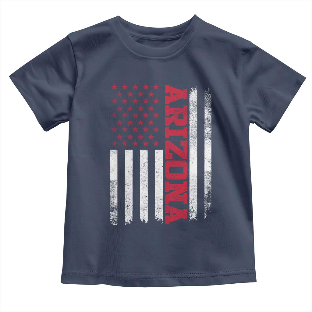 Arizona Pride Toddler T Shirt Vintage American Flag Distressed Varsity Aesthetic Letters AZ State