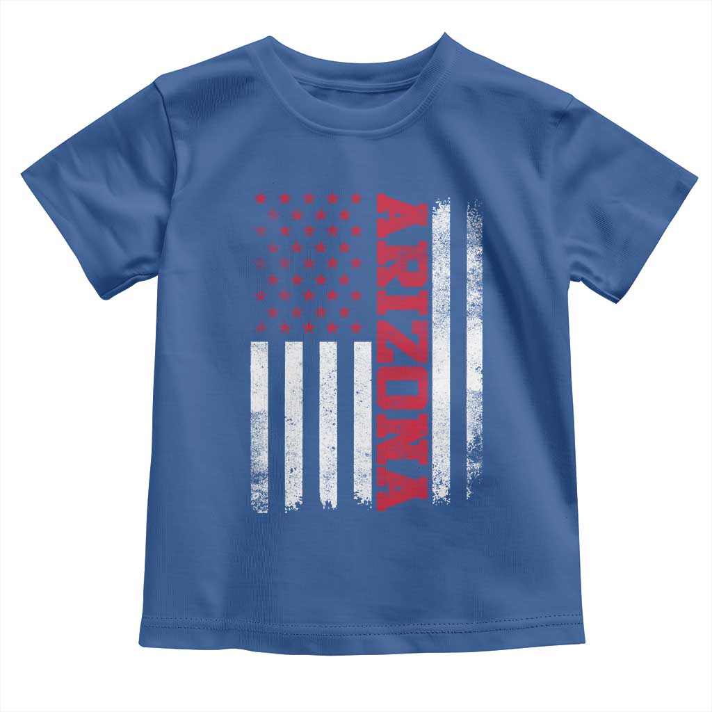 Arizona Pride Toddler T Shirt Vintage American Flag Distressed Varsity Aesthetic Letters AZ State