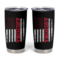 Arizona Pride Tumbler Cup Vintage American Flag Distressed Varsity Aesthetic Letters AZ State