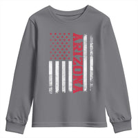 Arizona Pride Youth Sweatshirt Vintage American Flag Distressed Varsity Aesthetic Letters AZ State