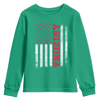 Arizona Pride Youth Sweatshirt Vintage American Flag Distressed Varsity Aesthetic Letters AZ State