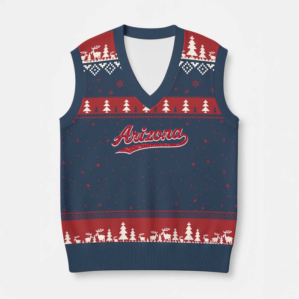 Arizona Varsity Script Classic Sports Jersey Style V-Neck Knit Sweater Vest