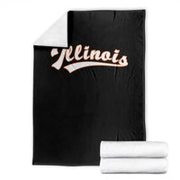 Illinois Vintage Orange Varsity Script Text Classic Sports Jersey Style Throw Blanket