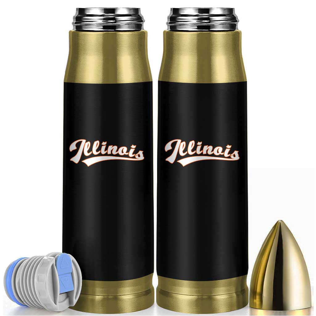 Illinois Vintage Orange Varsity Script Text Classic Sports Jersey Style Bullet Tumbler