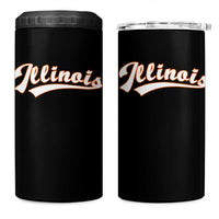 Illinois Vintage Orange Varsity Script Text Classic Sports Jersey Style 4 in 1 Can Cooler Tumbler