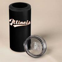 Illinois Vintage Orange Varsity Script Text Classic Sports Jersey Style 4 in 1 Can Cooler Tumbler