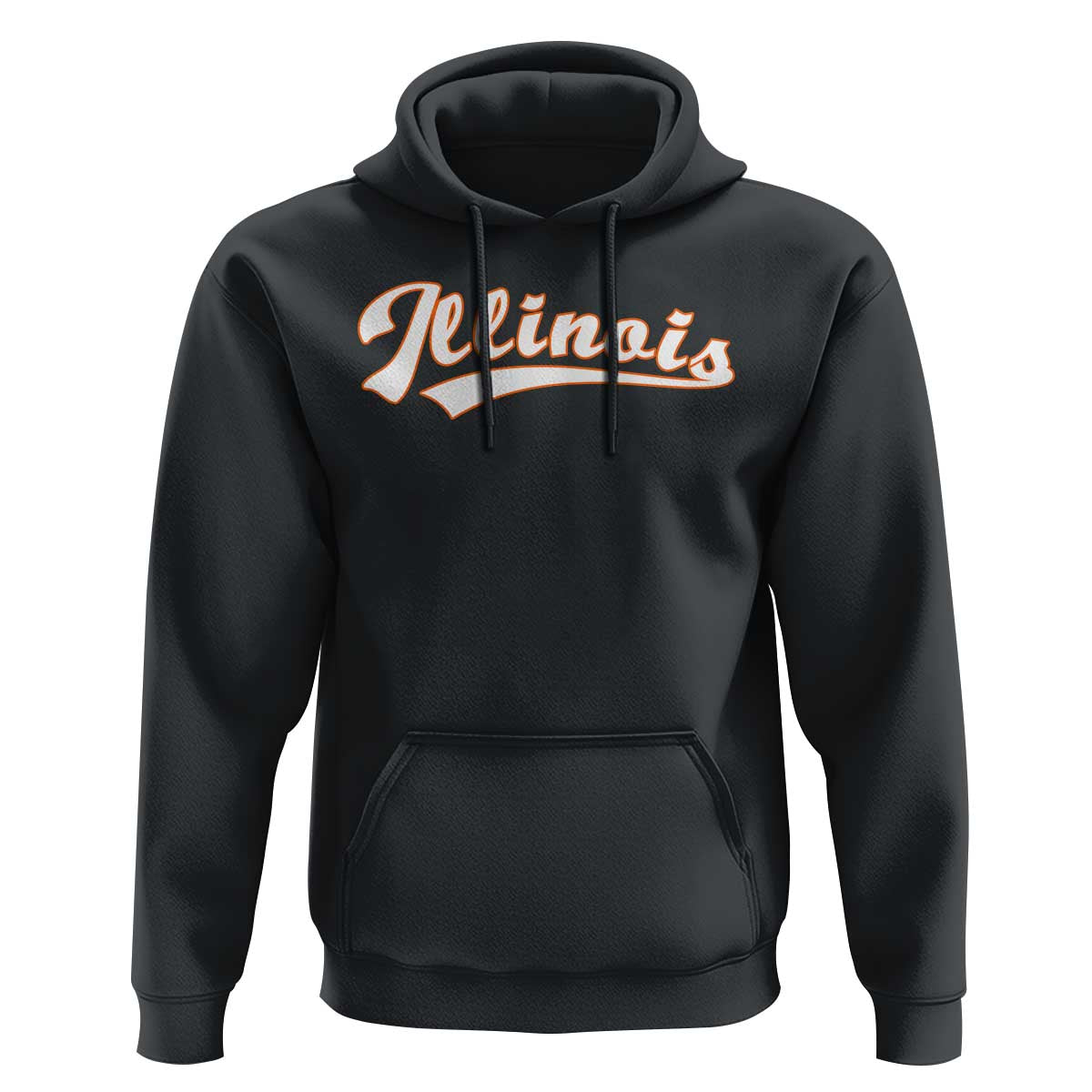 Illinois Vintage Orange Varsity Script Text Classic Sports Jersey Style Hoodie