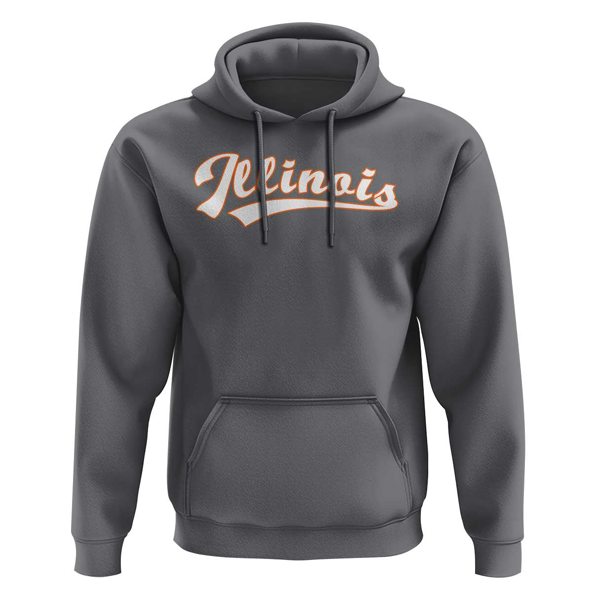 Illinois Vintage Orange Varsity Script Text Classic Sports Jersey Style Hoodie