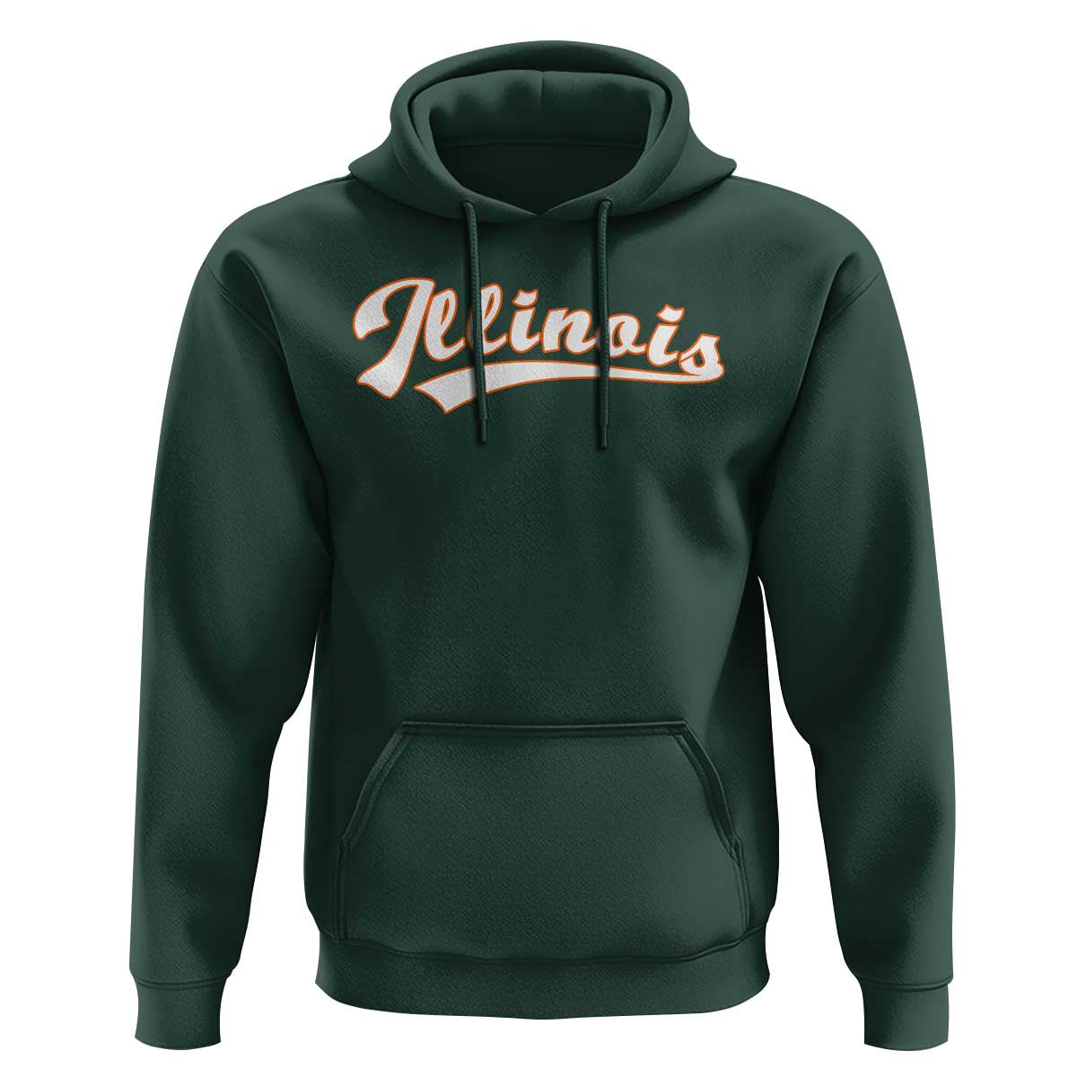 Illinois Vintage Orange Varsity Script Text Classic Sports Jersey Style Hoodie