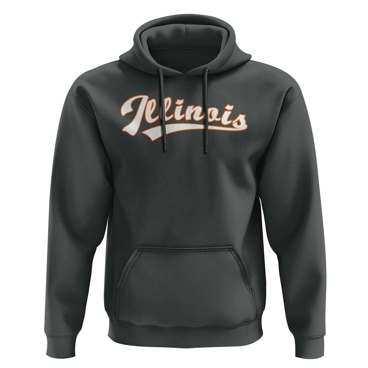 Illinois Vintage Orange Varsity Script Text Classic Sports Jersey Style Hoodie