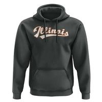 Illinois Vintage Orange Varsity Script Text Classic Sports Jersey Style Hoodie