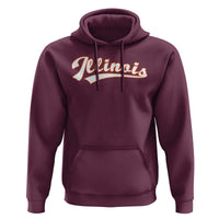 Illinois Vintage Orange Varsity Script Text Classic Sports Jersey Style Hoodie