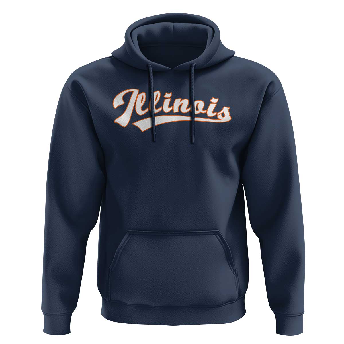 Illinois Vintage Orange Varsity Script Text Classic Sports Jersey Style Hoodie