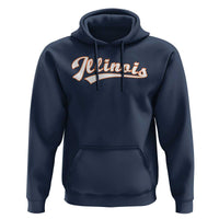 Illinois Vintage Orange Varsity Script Text Classic Sports Jersey Style Hoodie