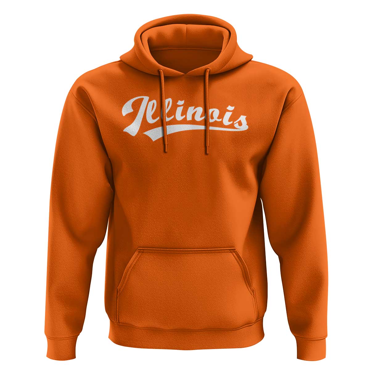 Illinois Vintage Orange Varsity Script Text Classic Sports Jersey Style Hoodie
