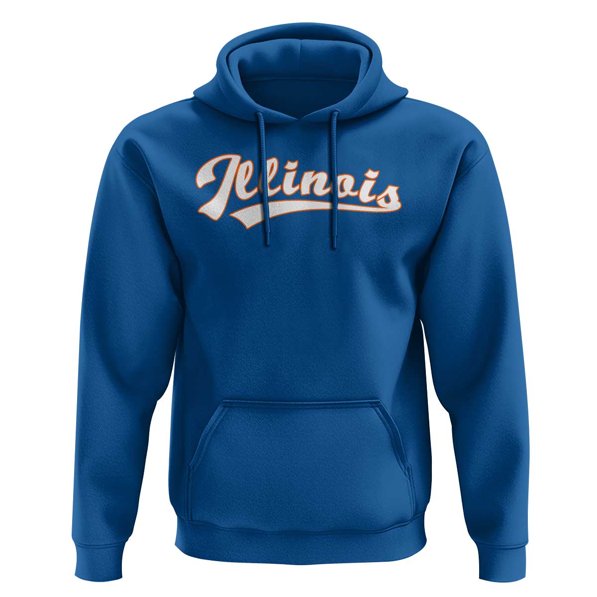 Illinois Vintage Orange Varsity Script Text Classic Sports Jersey Style Hoodie