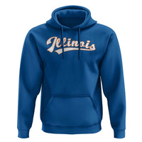 Illinois Vintage Orange Varsity Script Text Classic Sports Jersey Style Hoodie