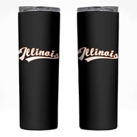 Illinois Vintage Orange Varsity Script Text Classic Sports Jersey Style Skinny Tumbler