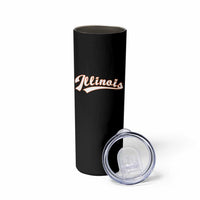 Illinois Vintage Orange Varsity Script Text Classic Sports Jersey Style Skinny Tumbler