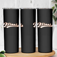 Illinois Vintage Orange Varsity Script Text Classic Sports Jersey Style Skinny Tumbler