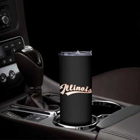 Illinois Vintage Orange Varsity Script Text Classic Sports Jersey Style Skinny Tumbler