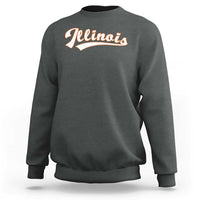 Illinois Vintage Orange Varsity Script Text Classic Sports Jersey Style Sweatshirt
