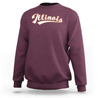Illinois Vintage Orange Varsity Script Text Classic Sports Jersey Style Sweatshirt
