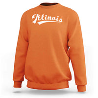 Illinois Vintage Orange Varsity Script Text Classic Sports Jersey Style Sweatshirt