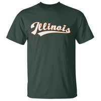 Illinois Vintage Orange Varsity Script Text Classic Sports Jersey Style T Shirt