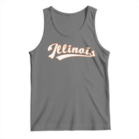 Illinois Vintage Orange Varsity Script Text Classic Sports Jersey Style Tank Top