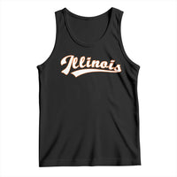 Illinois Vintage Orange Varsity Script Text Classic Sports Jersey Style Tank Top