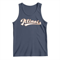 Illinois Vintage Orange Varsity Script Text Classic Sports Jersey Style Tank Top