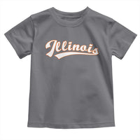 Illinois Vintage Orange Varsity Script Text Classic Sports Jersey Style Toddler T Shirt