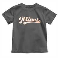 Illinois Vintage Orange Varsity Script Text Classic Sports Jersey Style Toddler T Shirt