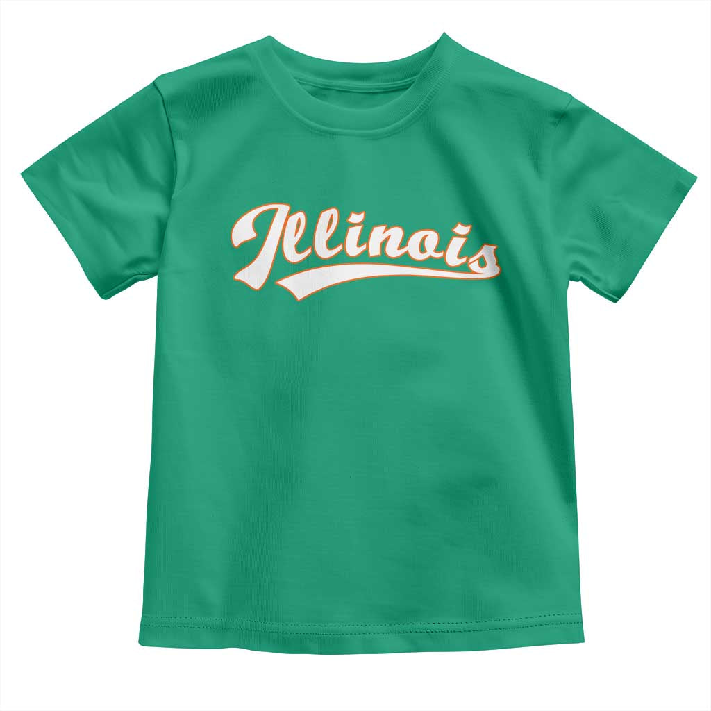 Illinois Vintage Orange Varsity Script Text Classic Sports Jersey Style Toddler T Shirt