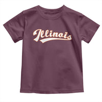 Illinois Vintage Orange Varsity Script Text Classic Sports Jersey Style Toddler T Shirt