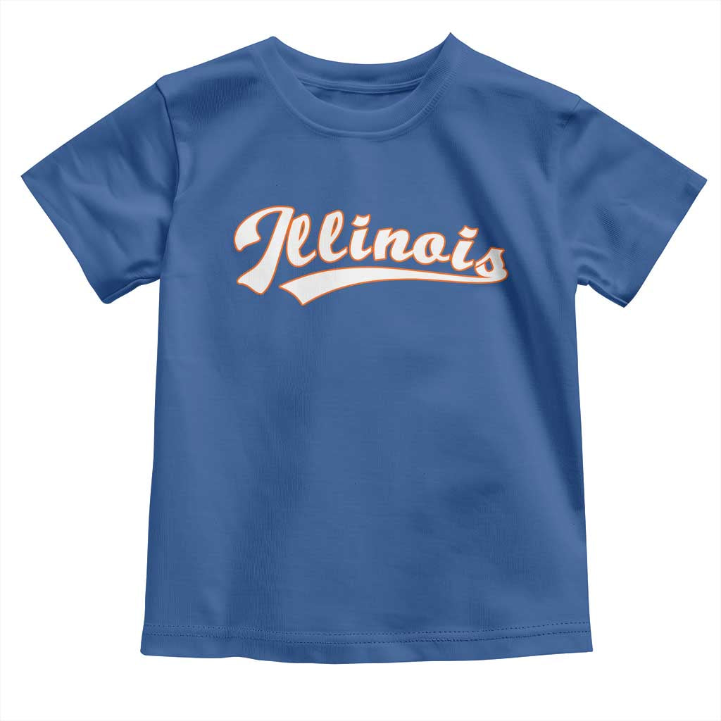Illinois Vintage Orange Varsity Script Text Classic Sports Jersey Style Toddler T Shirt