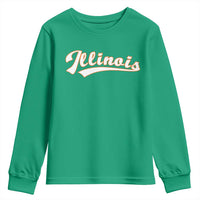 Illinois Vintage Orange Varsity Script Text Classic Sports Jersey Style Youth Sweatshirt