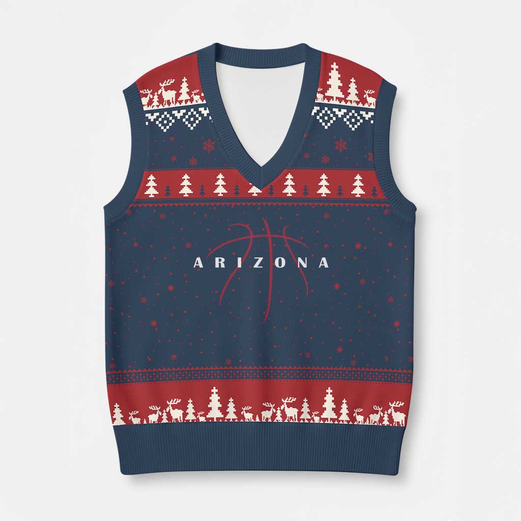 Arizona Fan Basketball Grooves Graphic AZ State V-Neck Knit Sweater Vest