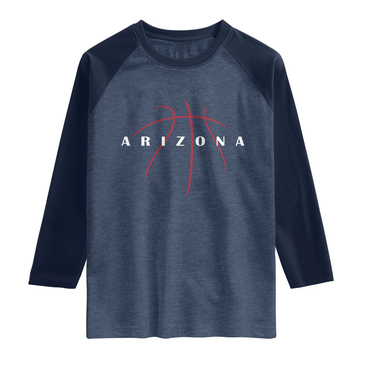 Arizona Fan Basketball Grooves Graphic AZ State Raglan Shirt