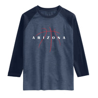 Arizona Fan Basketball Grooves Graphic AZ State Raglan Shirt