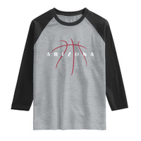 Arizona Fan Basketball Grooves Graphic AZ State Raglan Shirt