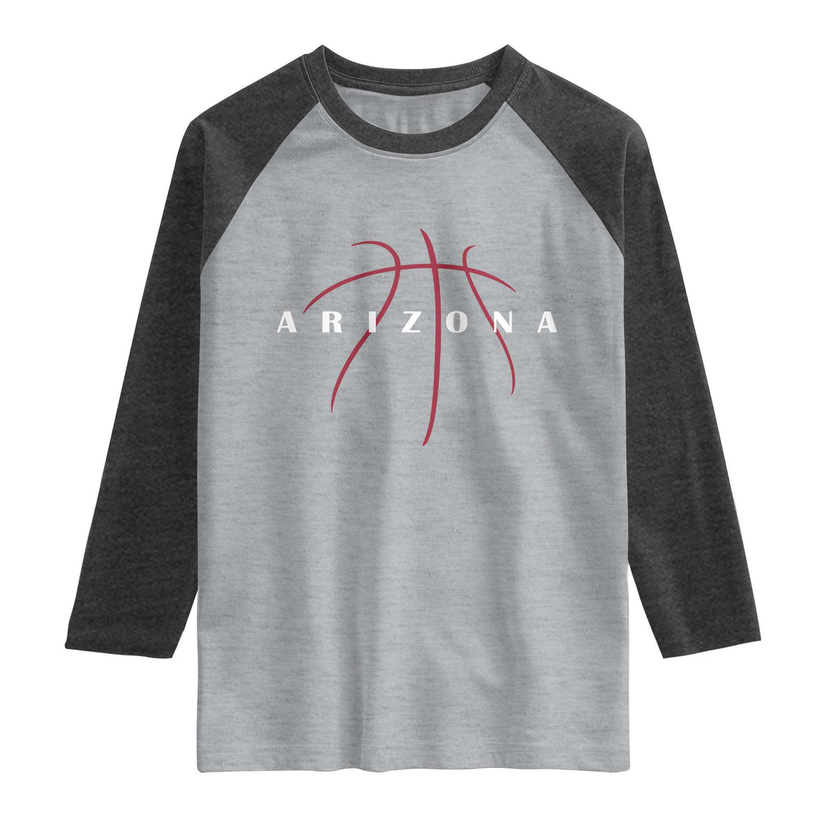 Arizona Fan Basketball Grooves Graphic AZ State Raglan Shirt