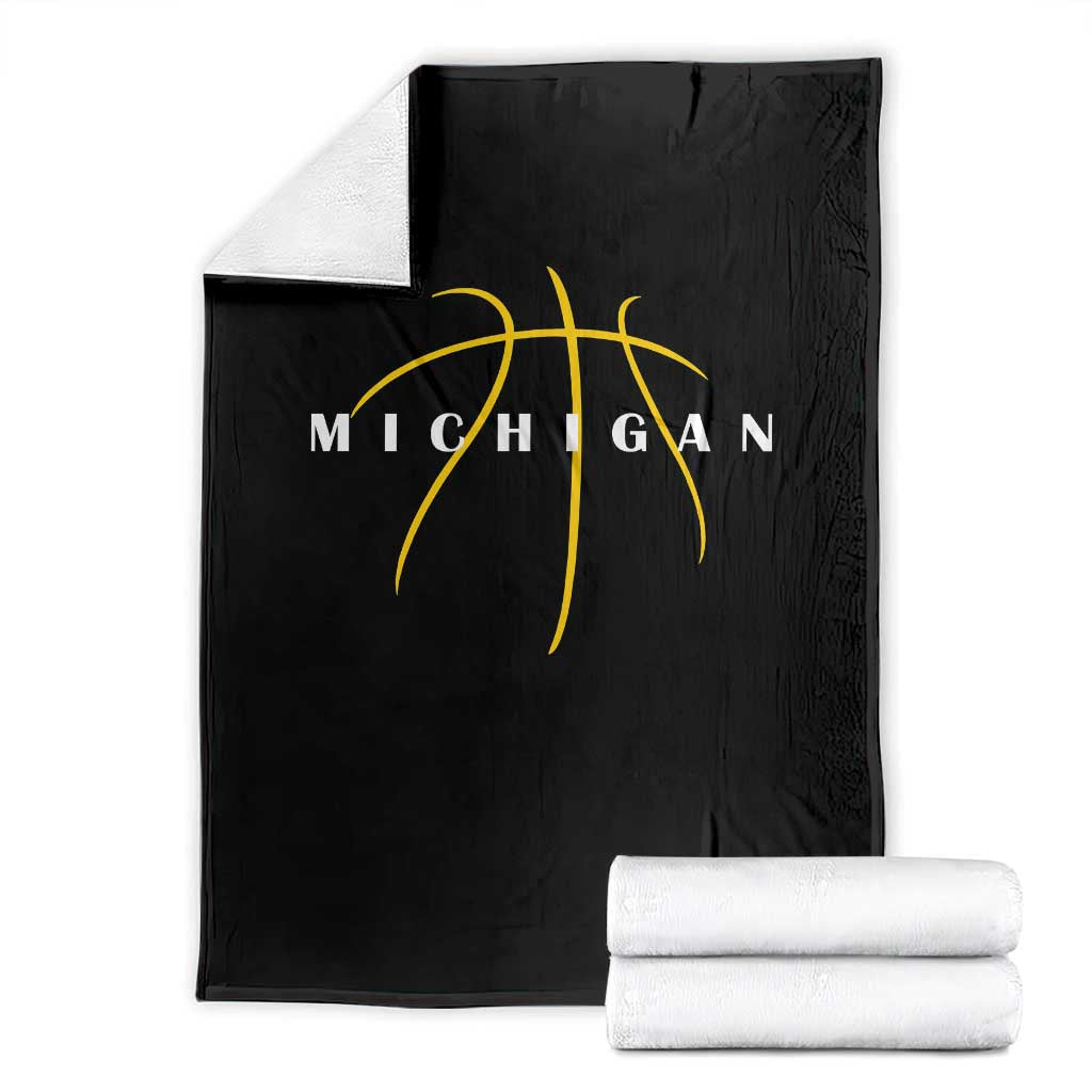 Michigan Fan Basketball Grooves Graphic MI State Throw Blanket