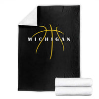 Michigan Fan Basketball Grooves Graphic MI State Throw Blanket