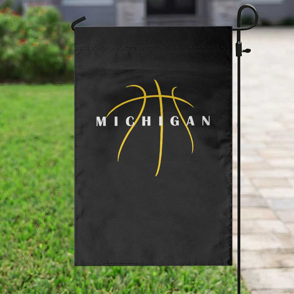 Michigan Fan Basketball Grooves Graphic MI State Garden Flag