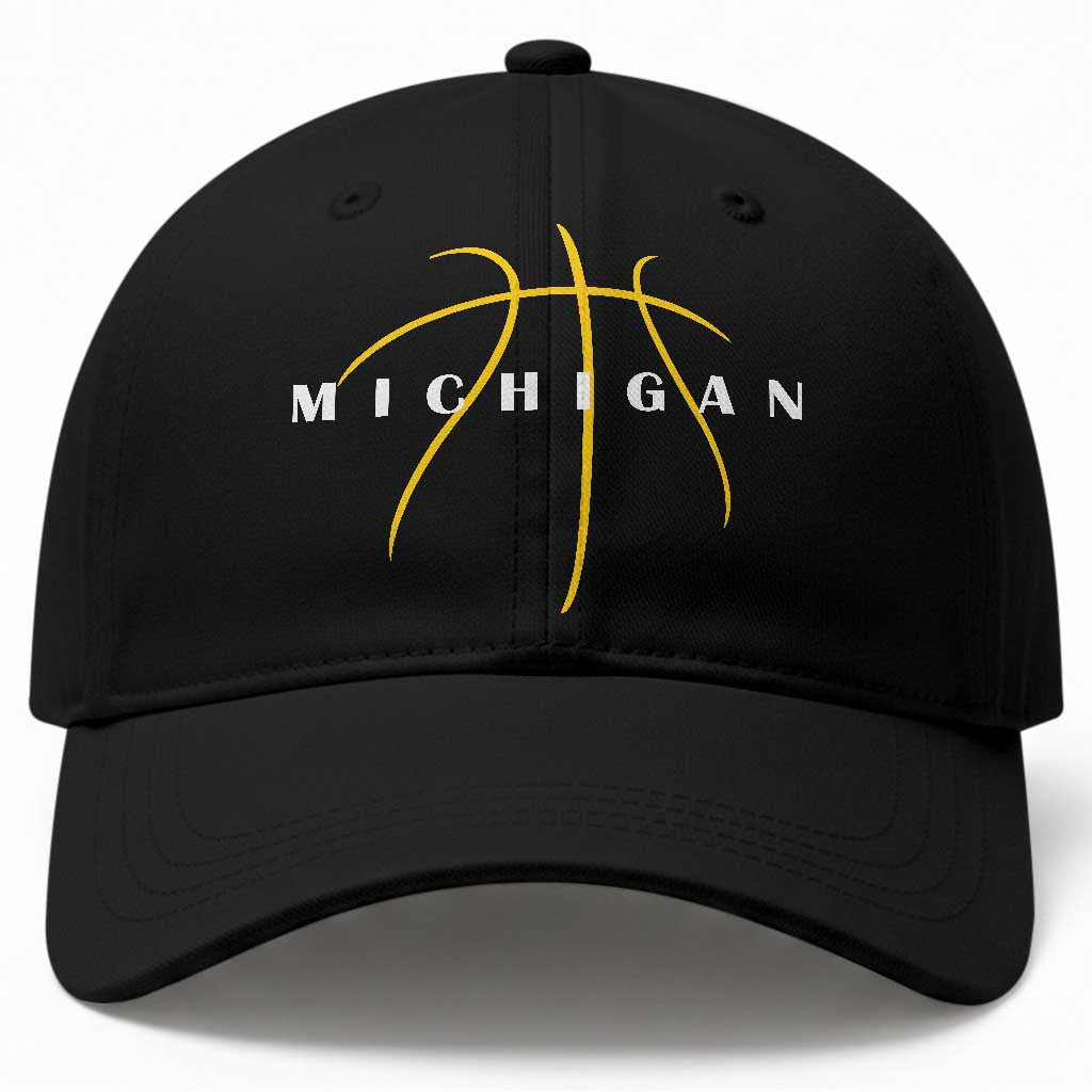 Michigan Fan Basketball Grooves Graphic MI State Baseball Cap
